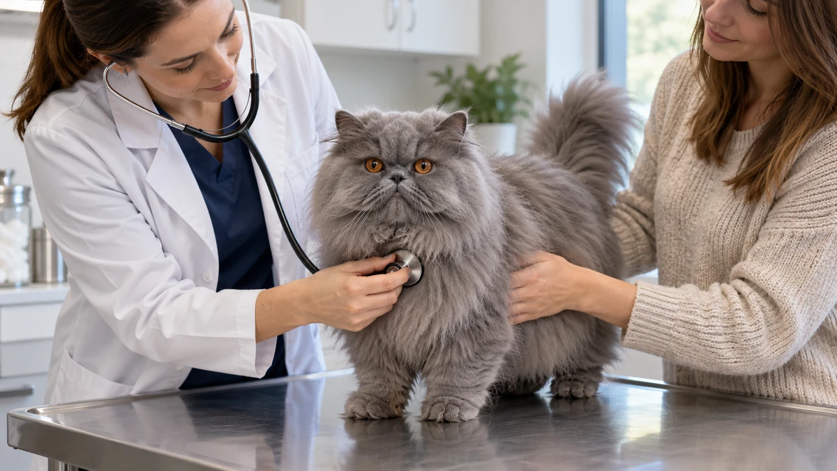 İran Kedisi kedi — veteriner kontrolü