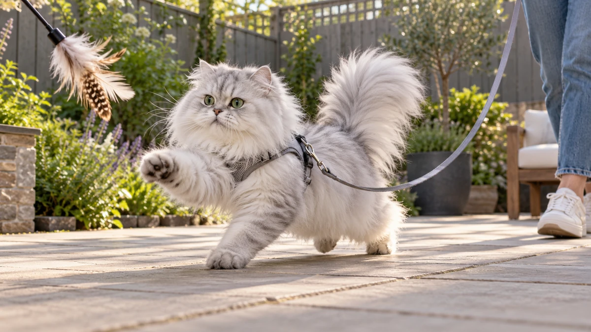 İran Kedisi kedi — oyun ve egzersiz anı